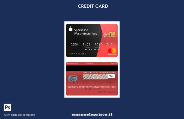 modello di mastercard bancario stile verificato Germania Sparkasse Westmunsterla